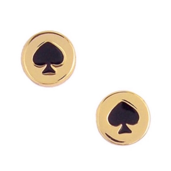KATE SPADE • Black Spot The Spade Earrings - Picture 1 of 4